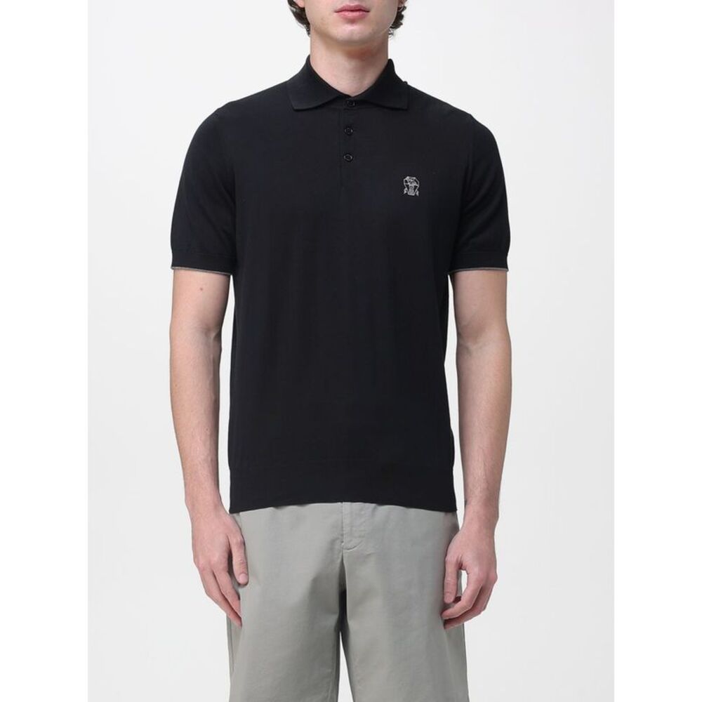 Brunello Cucinelli Polo Shirt Men Black